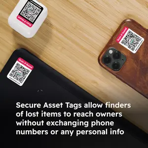 Lost Item Labels (6-pack) | QR Code Stickers for Item Recovery & Personal Info Protection | Use for Storage, Moving Labels, Asset Tags, or N Name Tag Office Supplies