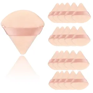 20pcs Soft Facial Makeup Sponges, Velvet Triangle Powder Puffs, Foundation Blending Sponge, Setting Loose Powder Tool, Beauty Tools