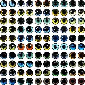 100PCS Glass Cabochon Eyes for Clay Doll Making Sculptures Props Craft DIY Findings Jewelry Making Christmas Gift