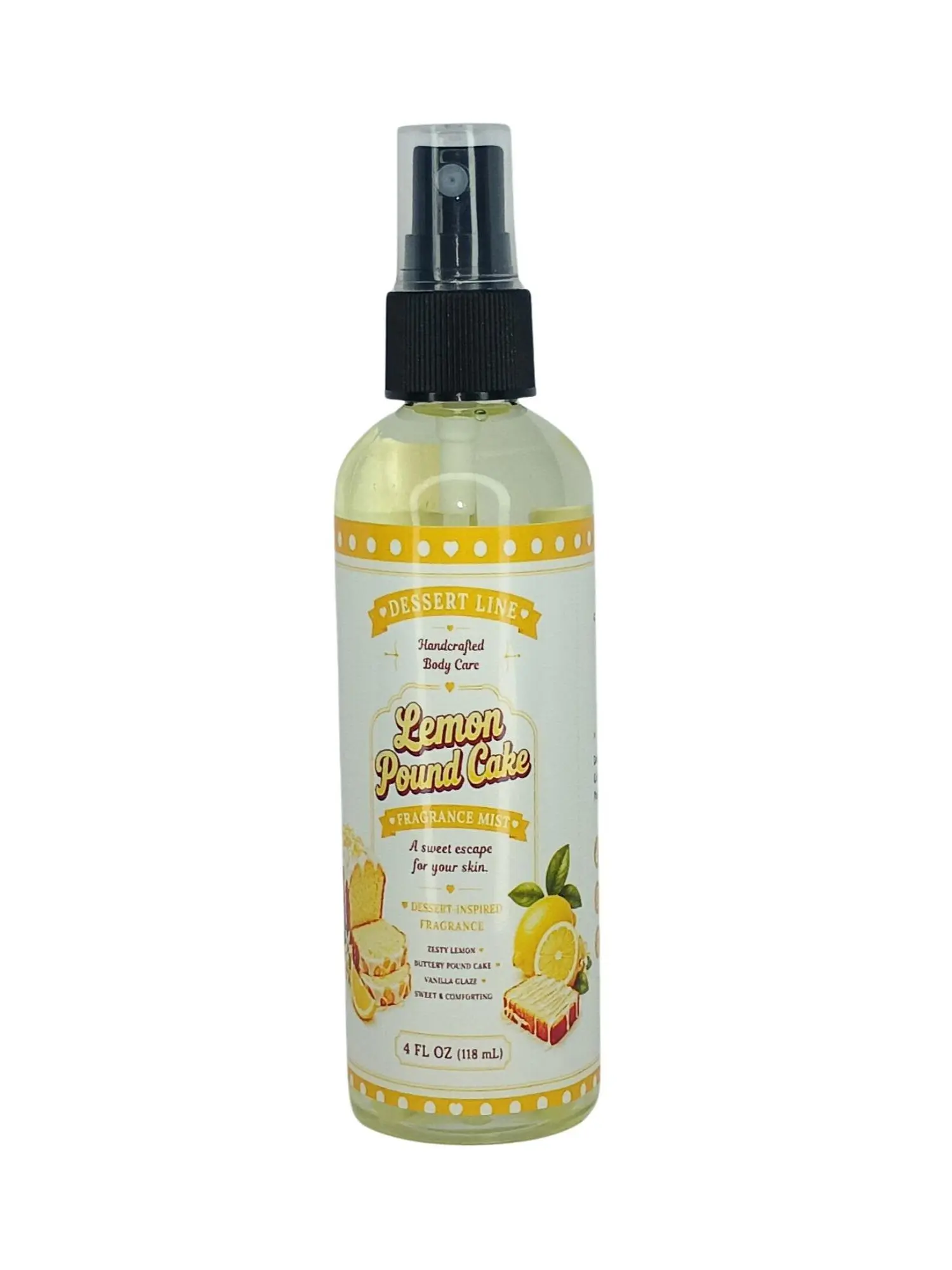 Lemon Lb Cake-Inspired Fragrance Mist - Handmade 4 oz Body Spray, Beauty & Personal Care Bath Body Moisturizer
