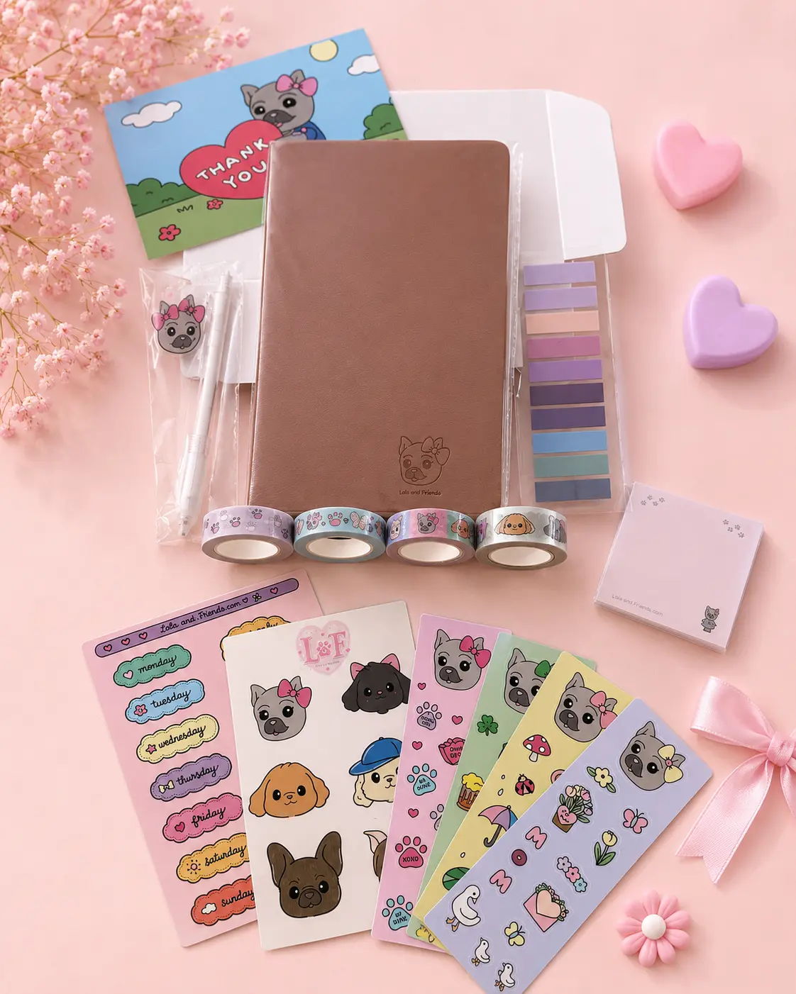 Lola and Friends A6 Beginner Journal Planner Kit - Cute Theme Office School Supplies Set, 80-Page Personal Organiser with Ribbon Bookmark, Beginner Set