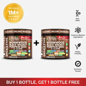 Clean Nutra BOGO | Wormwood, Black Walnut, Clove & Pumpkin Seed for for Organic Gut Health - ParaZen