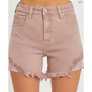 RISEN MAUVE FRAYED SHORTS