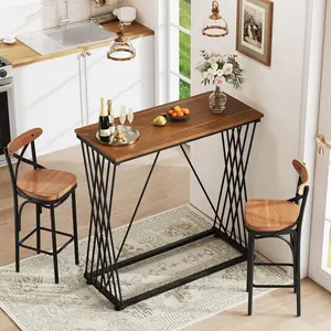 Bar Table, 36" Rectangular Counter Height Table with Wood Grain Top, Multi-Functional Bar Tables & Entryway Table for Kitchen, Dining, Living Room