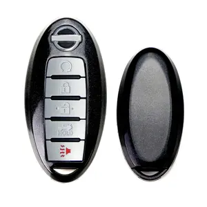 iJDMTOY Metallic Black Hard Plastic Shell Smart Key Fob Cover For Nissan 4-Button Keys for Armada Rogue GT-R Murano Pathfinder Sentra Leaf Titan