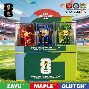 [FIFA Official Authentic] 2026 World Cup Mascot Collection Ornament Set, Including Three Styles: Canada Maple, Mexico Zayu,USA Clutch, 6cm/2.36inch, Authentic Fan Souvenir, Doll Toy & Action Figure, 1 Piece/3-Piece Set, 6DZB6QCB