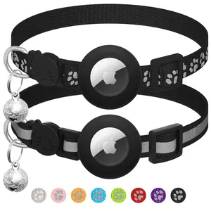 2 Pack for Airtag Cat Collar Breakaway with Bell,Reflective Kitten Collar with Apple Airtag Cat Collar Holder,Adjustable 7-12In,Safety Buckle for Girl Boy Cats,Pet Supplies,Accessories,Gifts