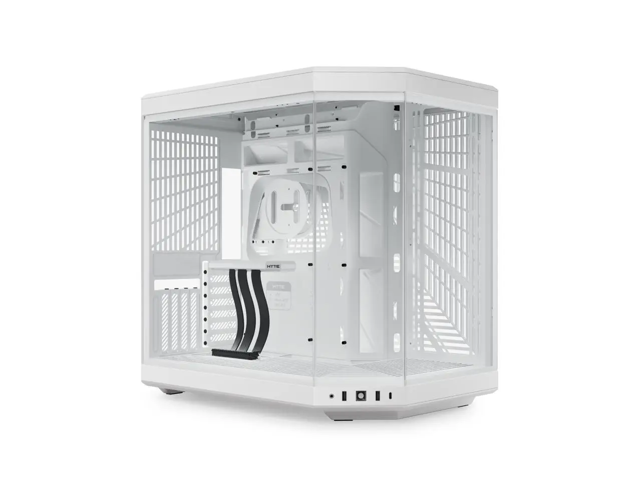 HYTE Y70 CS-HYTE-Y70-WW Dual Chamber Mid-Tower ATX Case with PCIe 4.0 Express Riser Cable Included, Snow White