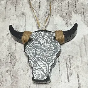 Hanging Car Freshie, Faux Leather Cardstock  Skull Car Fragrance Car Accessory