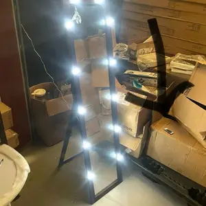 Elegant Full-Length Floor LED Light Mirror with Remote Control for Bedroom Decor/dressing