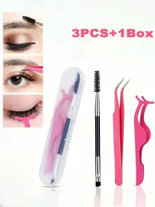 Lash Application Kit - 3 Makeup Tools + Storage Case, Effortless Eye Makeup Application in Seconds women tweezers for