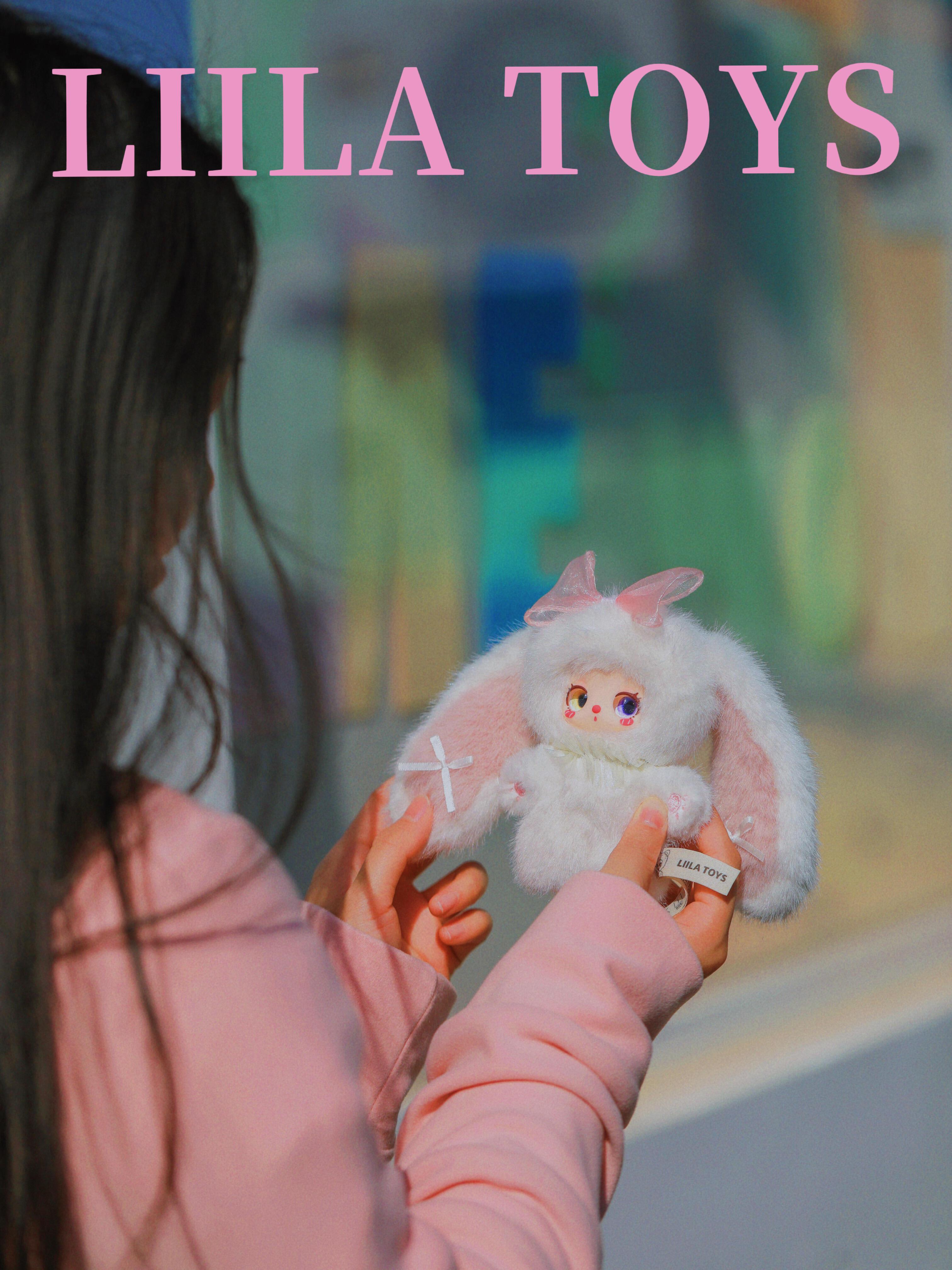 LISM Liila‘s rainbow candy rabbit plush toy doll，Bunny Plush Dolls，Soft Furry Collectibles，Backpack or clothing decoration，Stuffed Animal