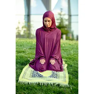 Maroon One Piece Salah Prayer Outfit