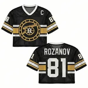 Rozanov & Hollander Women’s Crop Mesh Jersey – Heated Rivalry Inspired Hockey Fan Top, Trendy Streetwear Sports Crop Shirt, Aesthetic Gift for Women