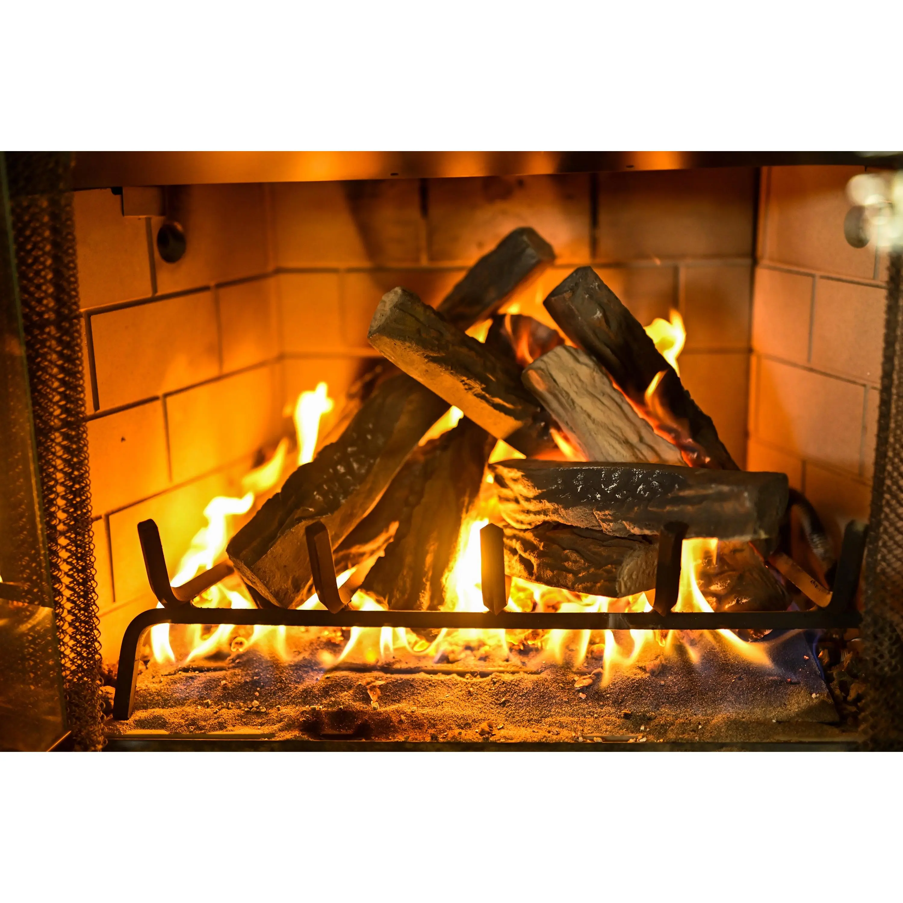 BARTON Realistic Flame Effect Large Ceramic Fiber Wood Firepit Log Kit - Heavy Duty Firepit, Durable, Versatile, Ash-Free Burn, Life-Sized Logs, Safe for Indoor & Outdoor Decorative Fireplace Use