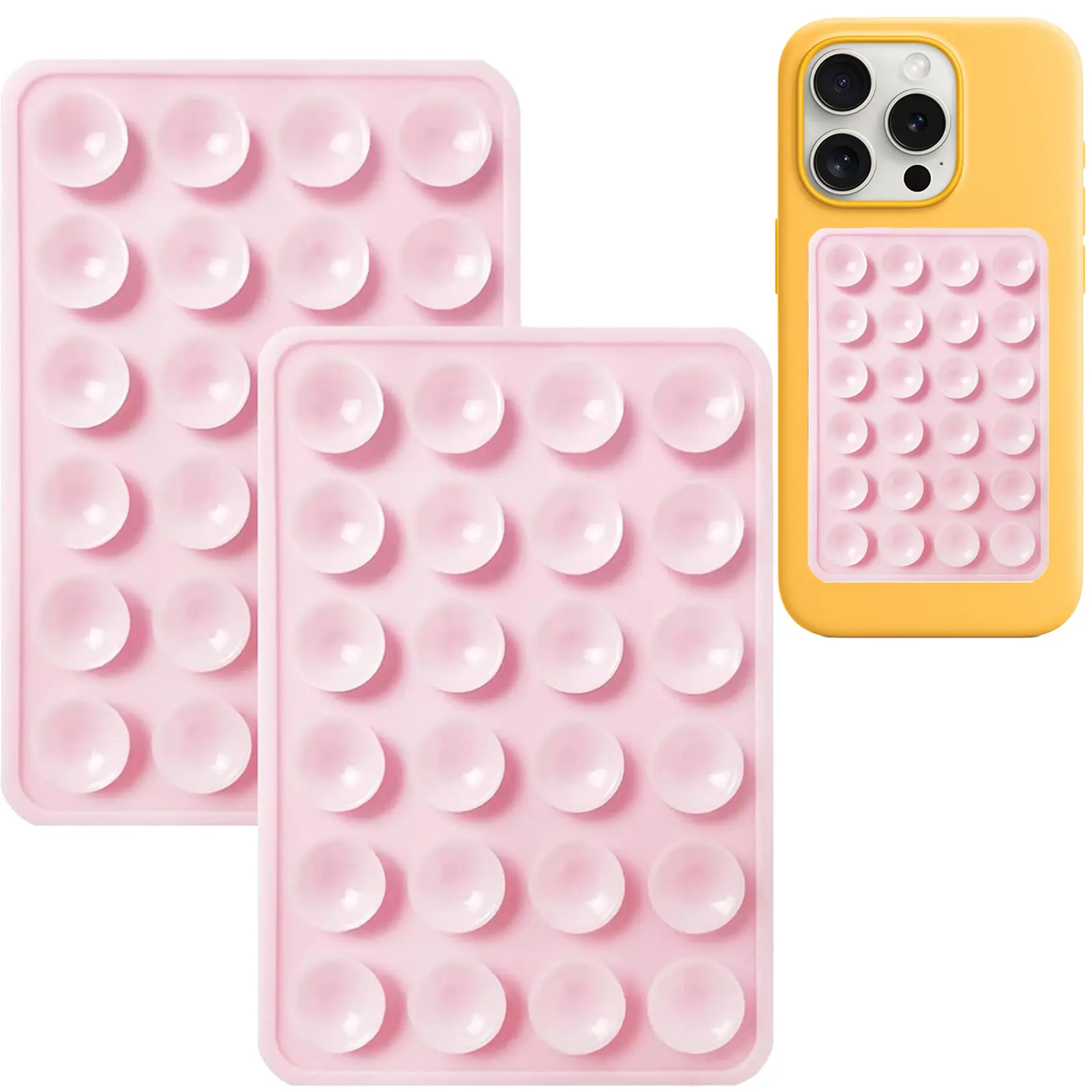 2-Pack Silicone Suction Mobile Phone Holder Mount, Non-Slip Sticky Grip Secure Holder Smartphone, Adhesive Accessory for Cellphone, Pad, Accessories, Phone Accessories