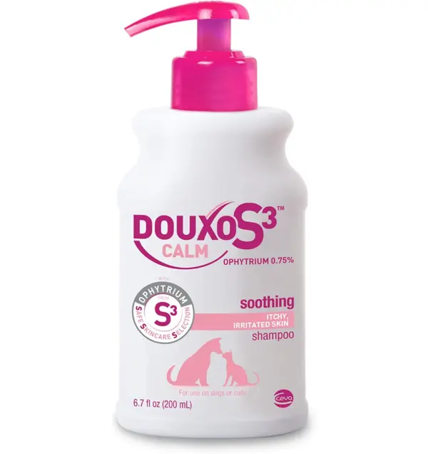 DOUXO S3 Calm Shampoo for Dogs & Cats - Soothes Allergic Itching & Inflamed Skin - Non-Prescription Topical Formula - 200ml