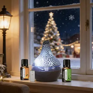 Send essential oils, portable 300ML Usb essential oil diffuser for quiet operation, 7 LED colors, can be timed, and the desk and travel are automatically turned off