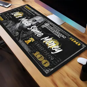 Creative Money Print Extended Mouse Pad, Rectangle Non-slip Gaming Mouse Pad, Office Desk Keyboard Pad For Home Office Desk, Gaming Mousepad