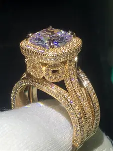 3 Pcs/Set Romantic Cubic Zirconia Solitaire Ring For Women For Mother's Day Gift Party Jewelry