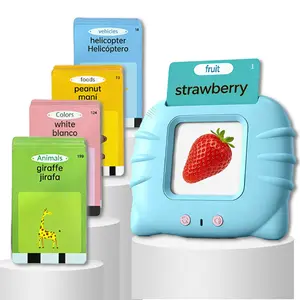 KIDGENIUS Speech Therapy & Autistic Kids Interactive Learning Toy, 224 Words English Spanish Bilingual Talking Flash Cards Learning Machine, Early Enlightenment Education Gift for 2-8 Years Old Children