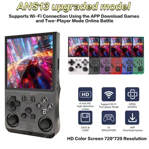 GAMINJA ANR13 Retro Handheld Game Console, Supports 2-Player Mode & TV Connection, Portable Gaming Device with 19 Emulators, Pre-loaded Classic Games for Family & Friends