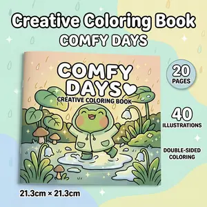 Relaxing Home-Themed Coloring Book - Double-Sided with 40 Exquisite Designs, 160G Paper for Smooth, Non-bleed Coloring - Perfect Gift for Family and Friends