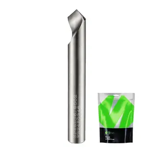 Chamfer Router Bits V Groove O Flute Spiral Router Bit 90  1/4 Inch Shank CNC Carbide V-bit for Engraving and Chamfering Lettering, Ideal for , Metals(HB125-400) and PVC