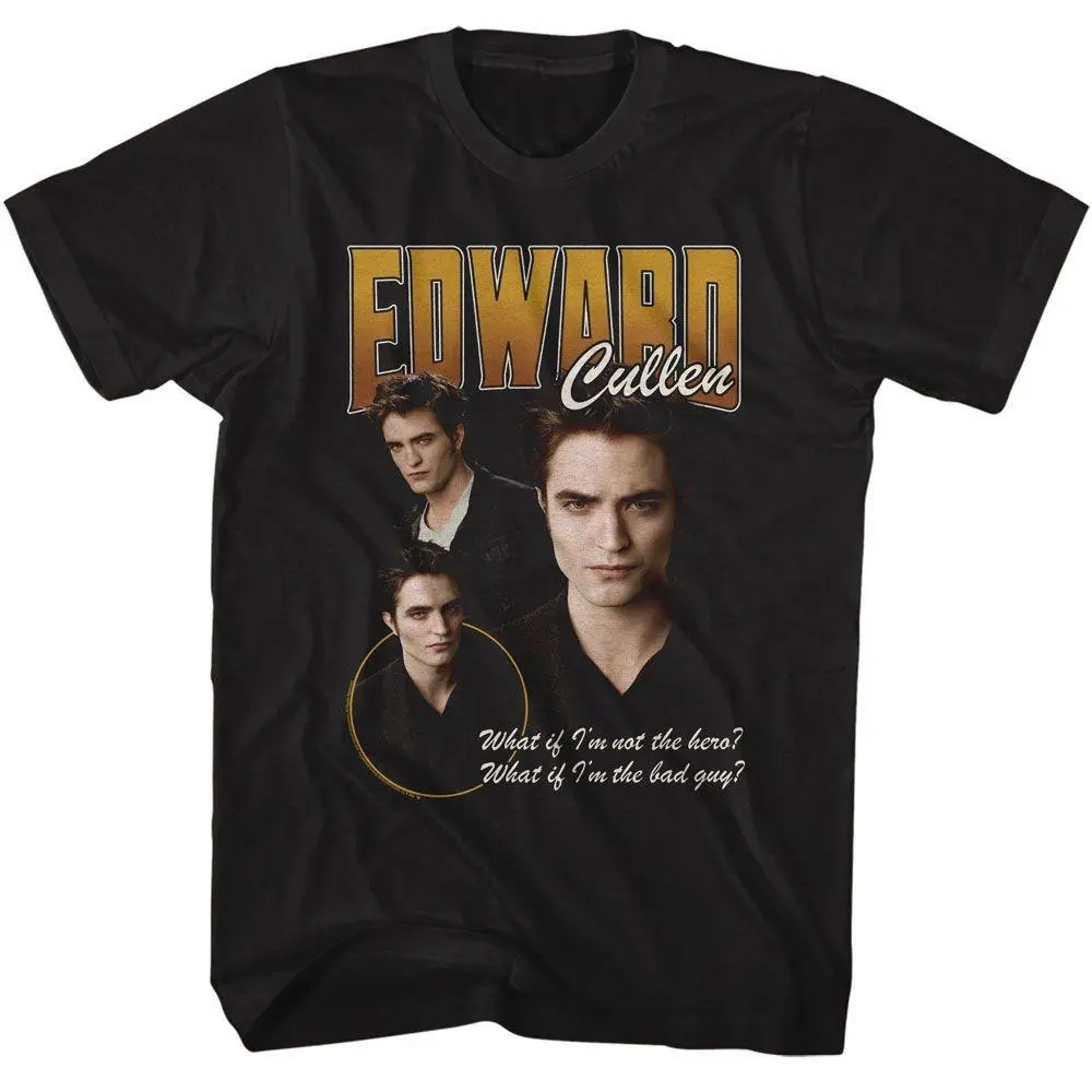 Twilight Edward Cullen Bad Guy Quote Graphic T-Shirt - Vintage 90s Bootleg Rap Robert Pattinson Tee