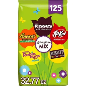 HERSHEY'S Easter Springtime Mix Chocolate Candy, Variety Pack, 125 pcs.