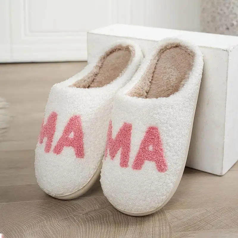 Women's Fuzzy House Slippers, Open Toe Platform Slides with Criss Cross Straps for Casual Female Home Wear, Polypropylene