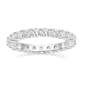 Elegant Timeless Ring Round Cubic Zirconia Stackable Love Ring Stylish Wedding Band Women's /Mother's DayGift Jewelry Classic Design Rhinestone Decor Ring Ring Set