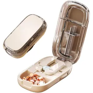 Adjustable Pill Cutter & Splitter for Small and Tiny Tablets, Precise Alignment Design for Multiple Pills, Easy & Safe Medicine Cutting Healthcare Plastic Black