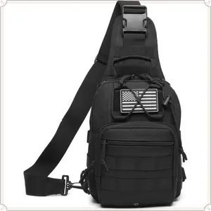 2026 New Tactical backpack, military crossbody bag, MOLLE system single shoulder backpack, waterproof | wear-resistant | durable | adjustable sling chest bag, daily carrying equipment for outdoor sports, hiking, traveling, fishing, fitness