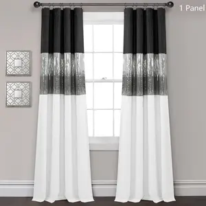 Lush Decor Night Sky 100% Blackout Single Window Curtain Panel  - Sold Individually - with Shimmery Design and Sequins 42"W x 84"L Energy Efficient for Daytime Rest - Sun Shade Film