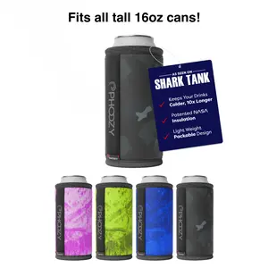 PHOOZY Insulated Can Cooler for Tall 16oz Cans - Patented NASA Insulation Keeps Drinks Cold 10X Longer (Weighs less than 2 ounces) - Keep Your Drinks Cold and Your Hands Warm