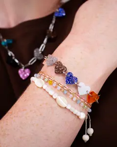 12 Eras, 12 Hearts Bracelet - 12 Colorful Glittering Hearts - Handmade Jewelry