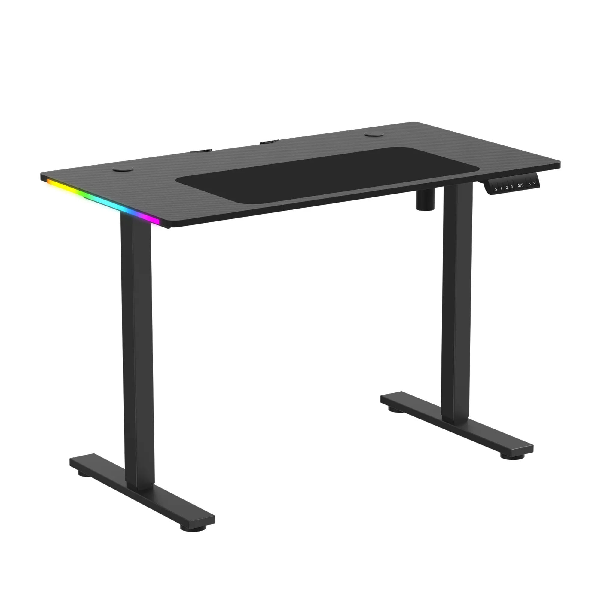 GTPLAYER Classic Height-Adjustable Electric Standing Desk - Ergonomic Rectangular Wood-Metal Top, Memory Preset, RGB LED Lights, Stable Base, Auto-Adjust Body-Friendly Modern Workstation for Home Office, Adjustable Laptop Desk
