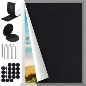 Portable Blackout Curtains for Bedroom Window (Upgraded 420D Fabric), 100% Blackout Blinds Shades No Drill Travel Blackout Window for Nursery Room RV Car, 40 x 57 inch