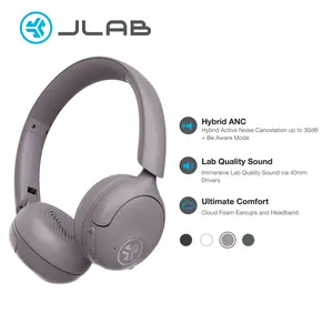 JLab Go Lux ANC On-Ear Wireless Headphones, 40mm Drivers, Hybrid Noise Cancellation, 70+ Hours Playtime, Bluetooth 5.4, Foldable, Fast Charging, Dual Noise-Canceling Mics, Immersive Audio, Customizable Sound