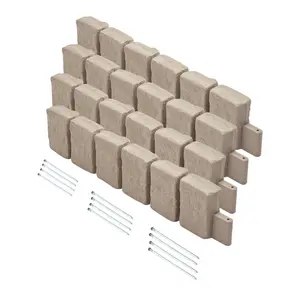 VEVOR Faux Stone Landscape Edging, 47.2 x 9 in Realistic Lawn Edging, Flexible Brick-Sized Garden Edging Border with Anchoring Spikes, Fade-Resistant Yard Edging for Driveways Walkway Beige Patio