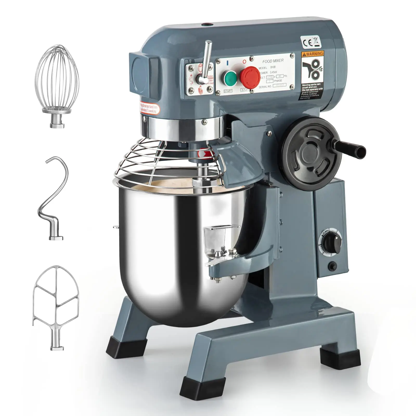 【GARVEE】Commercial Stand Mixer with 20Qt and 30Qt Sizes, Featuring Timing Function, Adjustable 3-Speed Control, Powerful 1100W or 1250W Motor, Stainless Steel Bowl, Safety Guard, Ideal for Schools, Bakeries, Restaurants, and Pizzerias