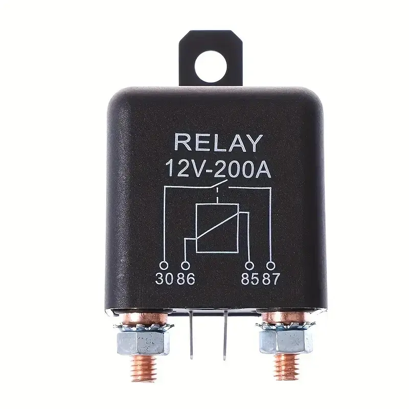 12V 200A Automotive Relay - High Current 4 Pin Starter Relay for Dual Battery Isolation, Car Truck Motor Heavy Duty Vehicle Starting Relay without Battery - Universal Fit for Various Car Series