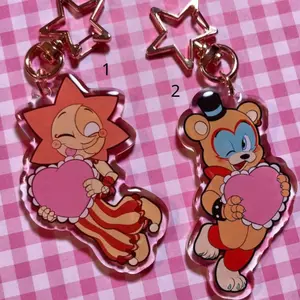 Sun & Freddy Acrylic Charms | 2.5” Epoxy Charm + Sticker Sets | Double Sided Cute Clear Keychain | Free Shipping