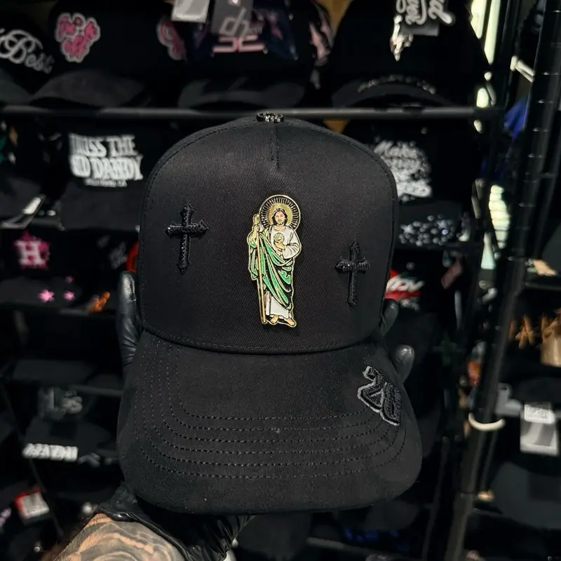 San Judas Tadeo Embroidered Logo Beanie - 2-Color Black and Green, Unisex Fit, Stylish Unique Design, Daily Wear Everyday Casual Fashion Accessory Hat