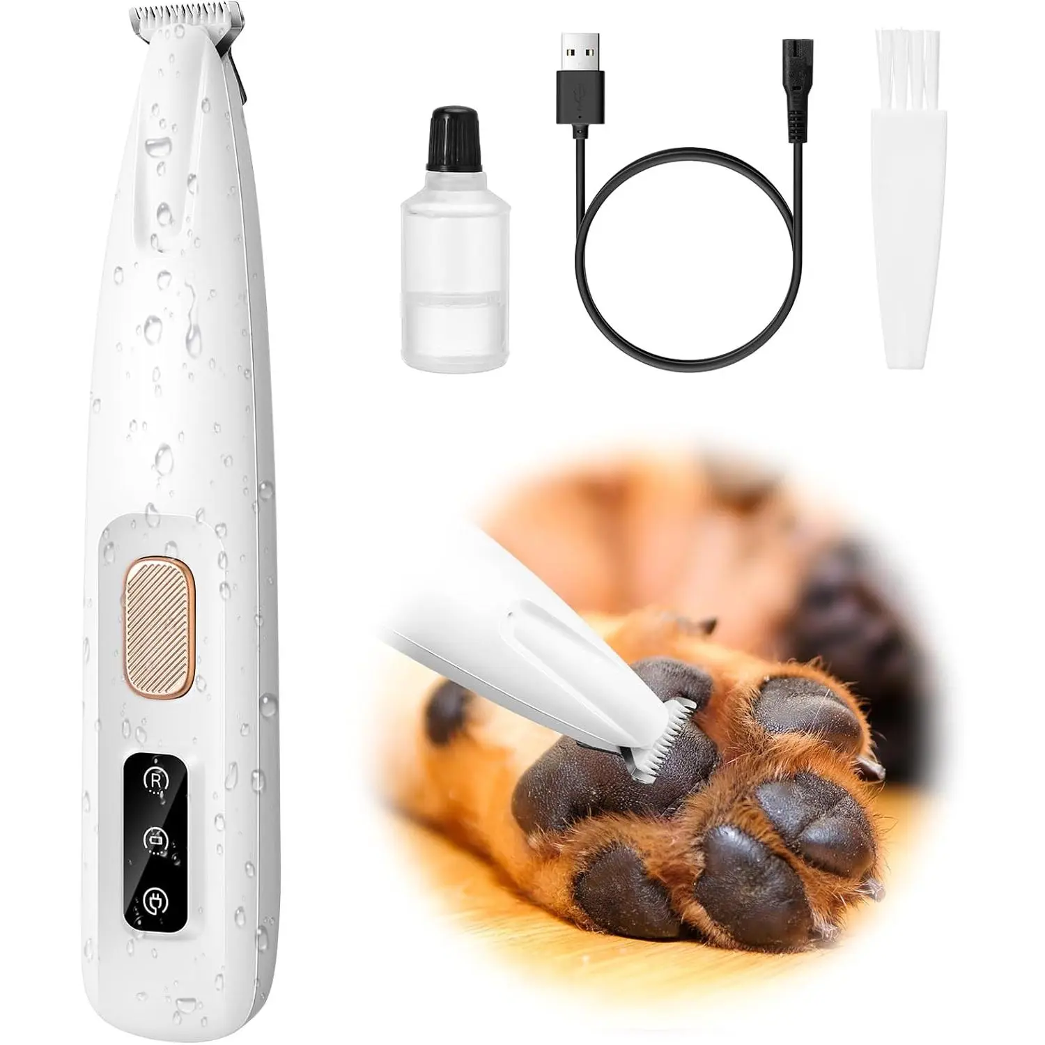 Paw Trimmer, Upgraded 18mm- Electric  Clippers for Groomming with Led Display,  Pet  Precision Trimmer, Rechargeable Hair Shaver for Paws, Ears, , Rump and Eyes