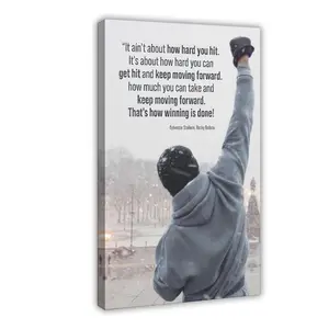 Rocky Movie Canvas Poster Film Quote Art