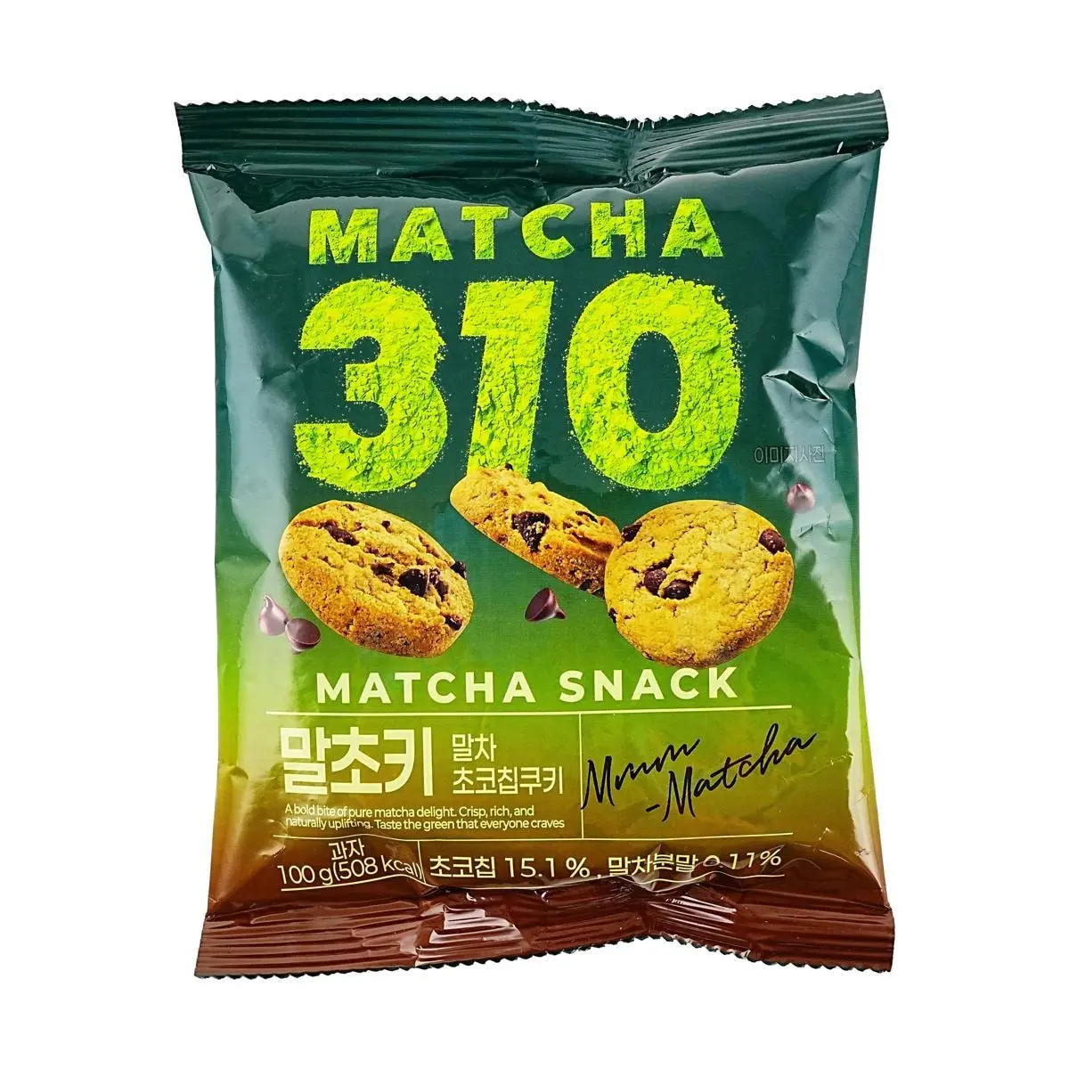 MATCHA 310 Korean Matcha Chocolate Crispy Cookies 100g - Popular Convenience Store Snack