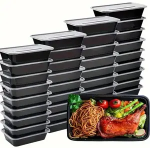 30PCS Leak-Proof Meal Prep Containers - Rectangular, BPA-free, reusable. Perfect for home and picnics.