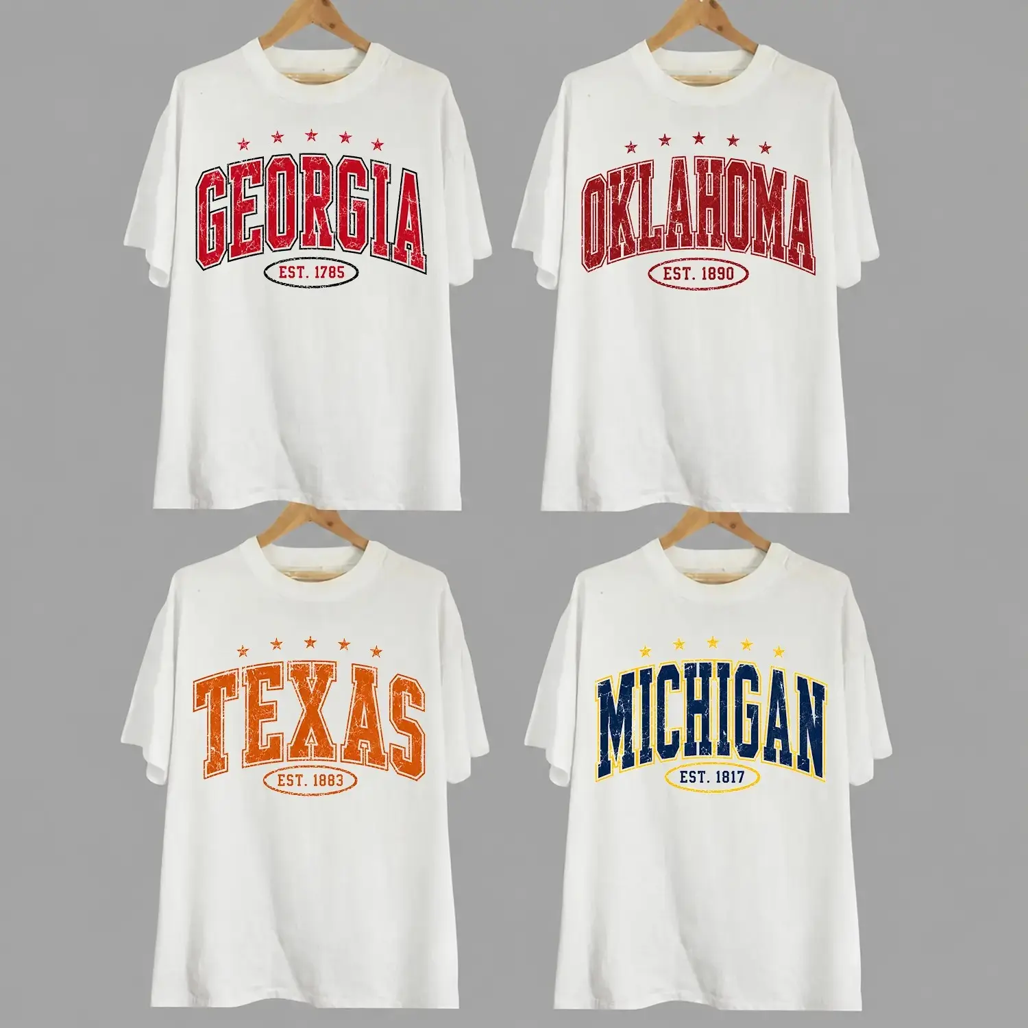 Full Team Vintage Varsity College T Shirt– Unisex Throwback Sports Sweatshirt, Womenswear,  Crewneck